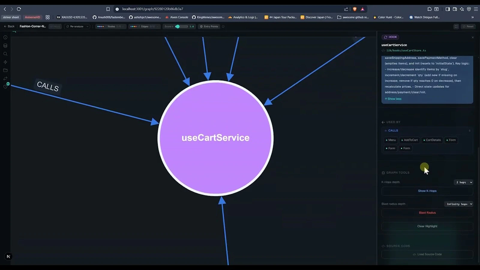 Reactjs/Nextjs Codebase Graph Visualizer screenshot 1 (video preview)