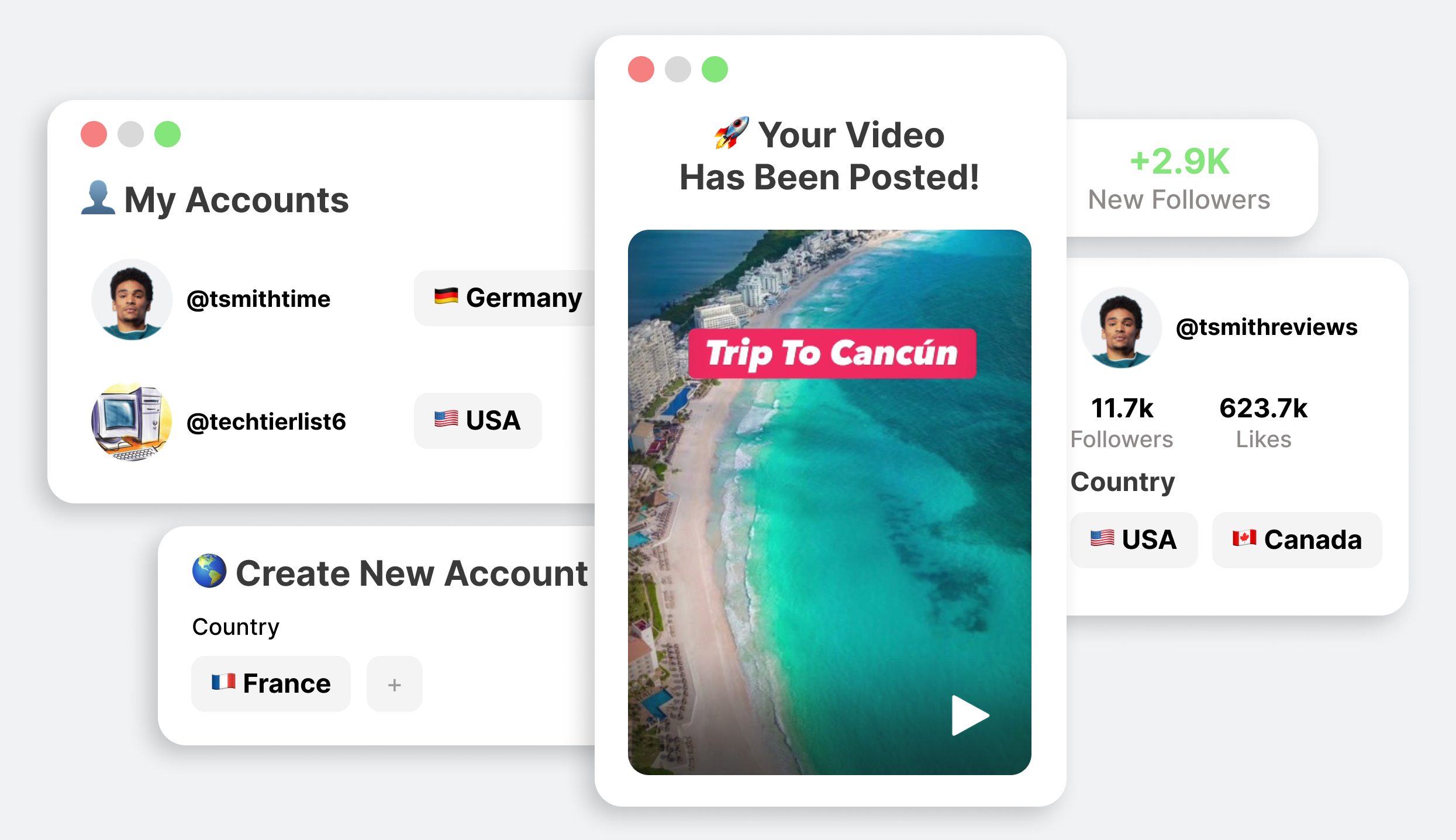 Tokportal - Tiktok 계정을 구매 및 관리 |실제 장치, VPN 없음 미디어 3