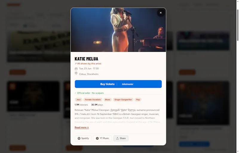 GigWhere screenshot 2