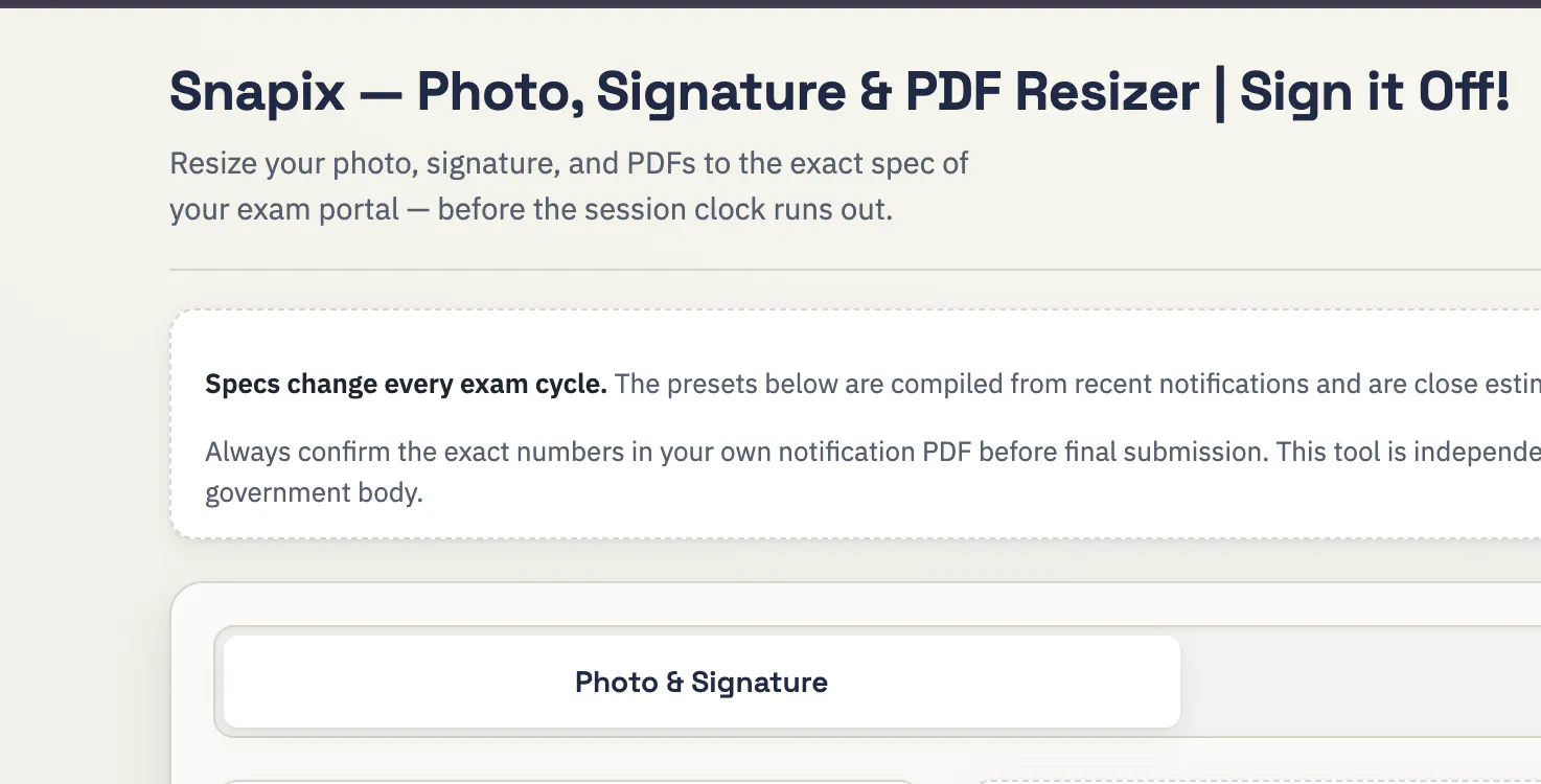 Snapix — Exam Photo & PDF Resizer gallery image