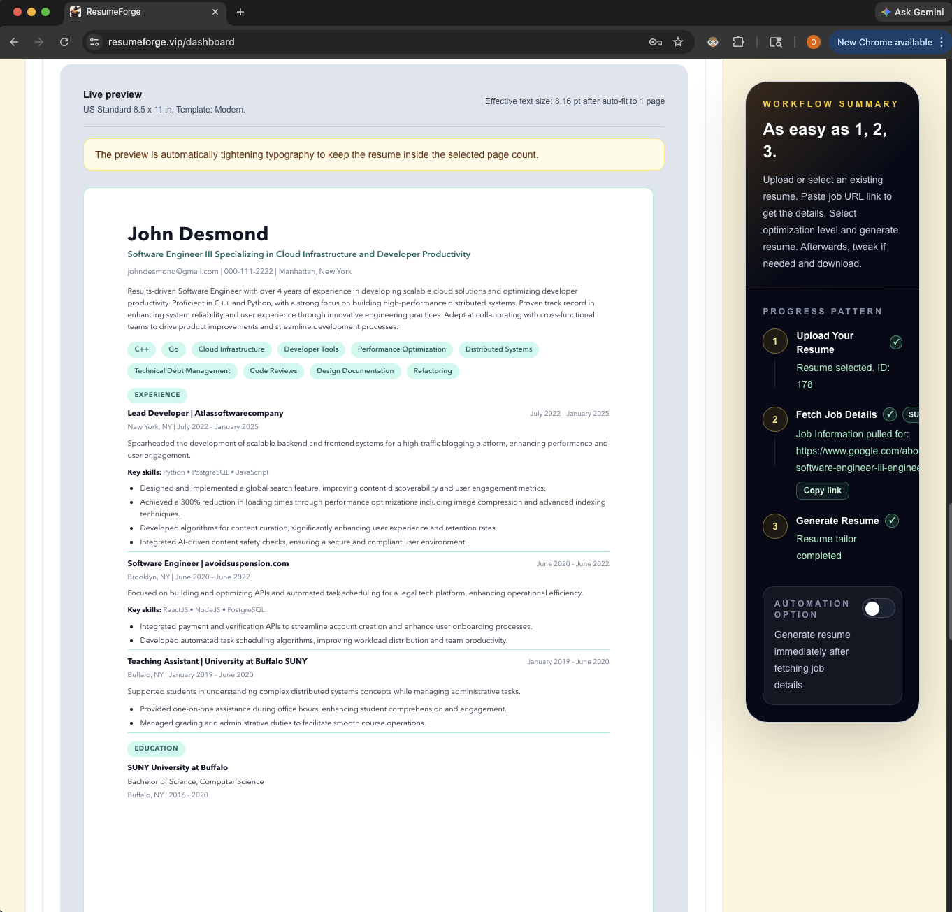 ResumeForge gallery image