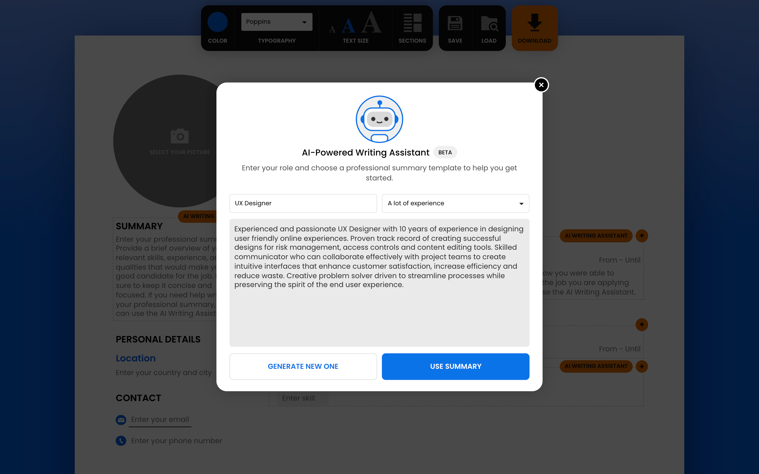 Média CV Maker en ligne 3.0 - Le moyen le plus rapide de faire un curriculum vitae avec l'IA 4