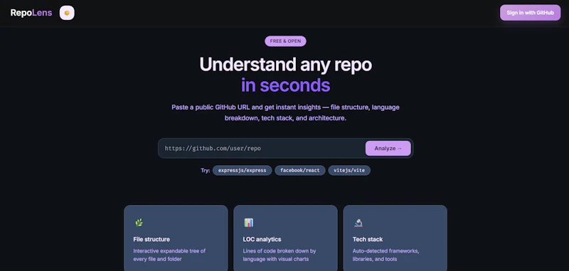RepoLens screenshot 1