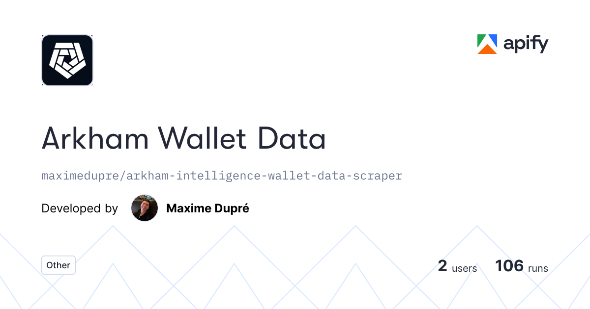 Arkham Intelligence Wallet Data Scraper gallery image