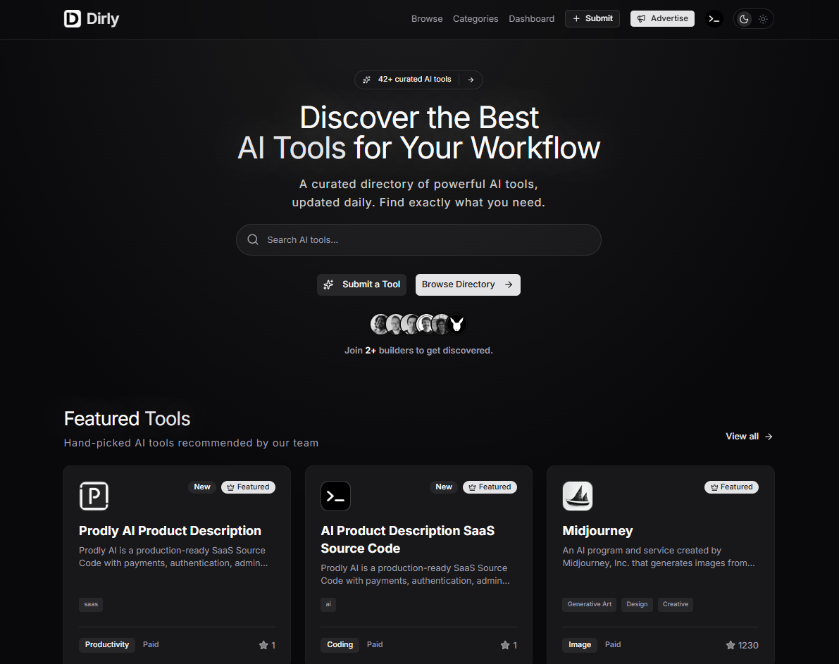 Dirly AI Tools Directory Ready-made SaaS gallery image