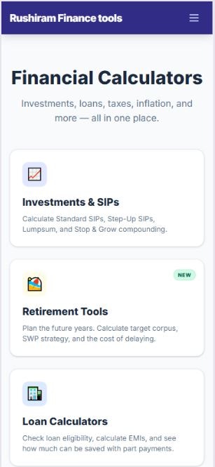 Rushiram Finance Tools 2.0 gallery image