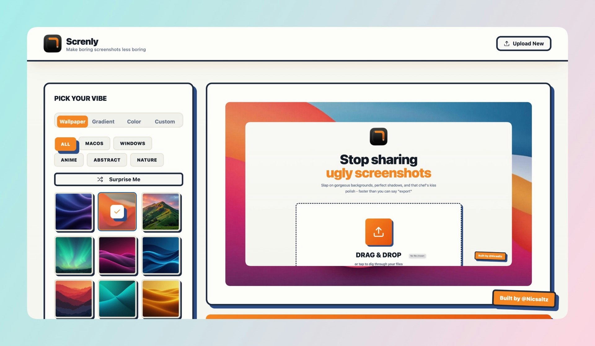 Screnly - Main screenshot showing features and interface