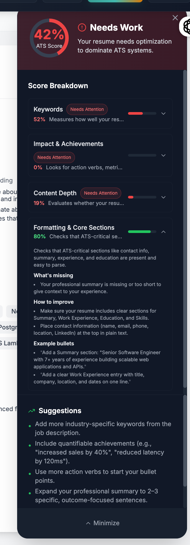 Smart ATS Resume - Screenshot 4 showing product features and functionality