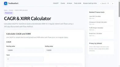CAGR & XIRR Calculator gallery image