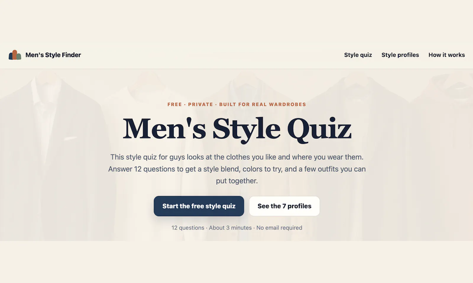 Men's Style Quiz screenshot 1