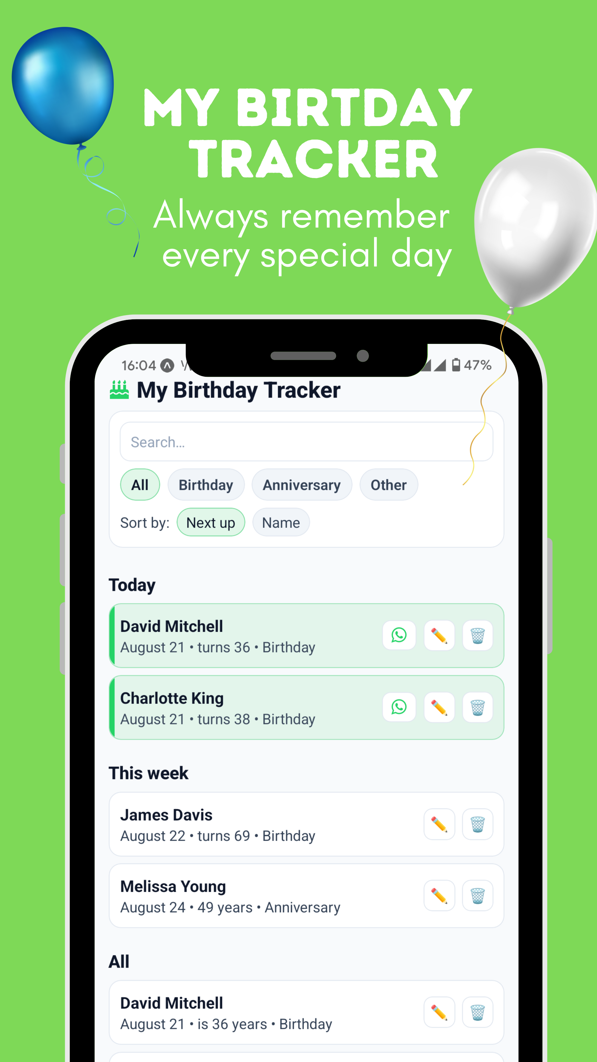 My Birthday Tracker gallery image