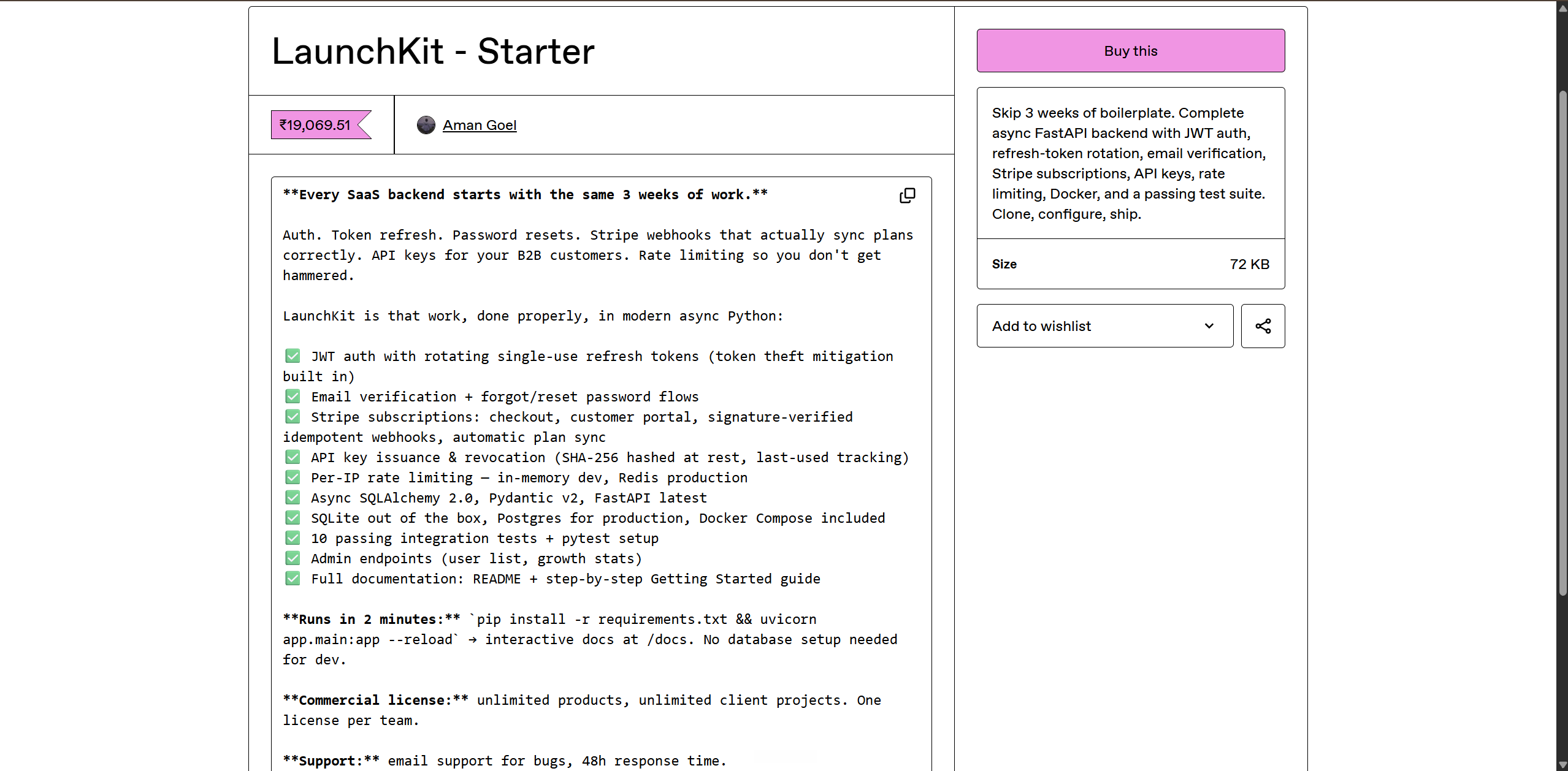 LaunchKit - Premium FastAPI SaaS Backend gallery image