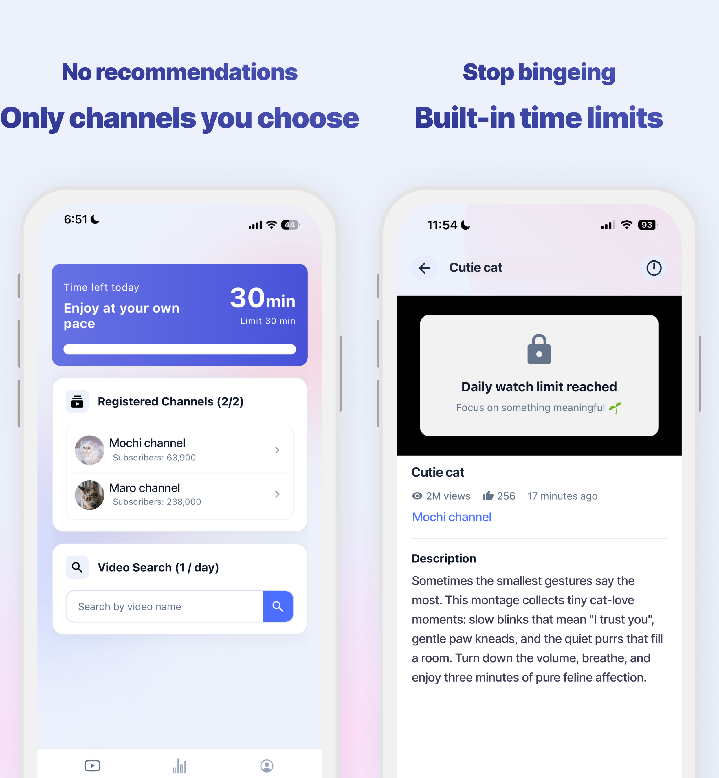 YameTube — YouTube, minus the algorithm - Screenshot 2 showing product features and functionality