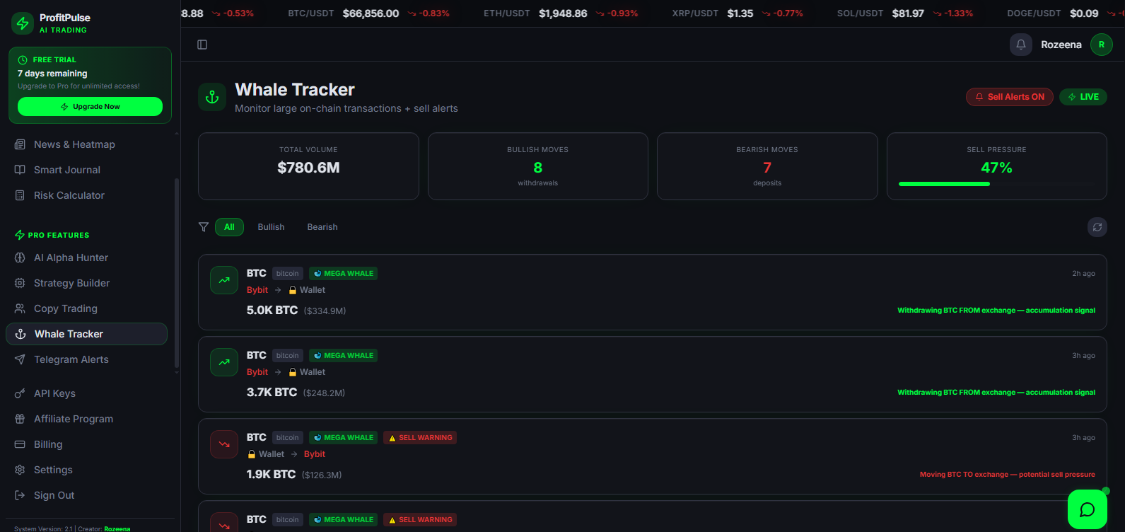 ProfitPulse AI - Screenshot 3 showing product features and functionality