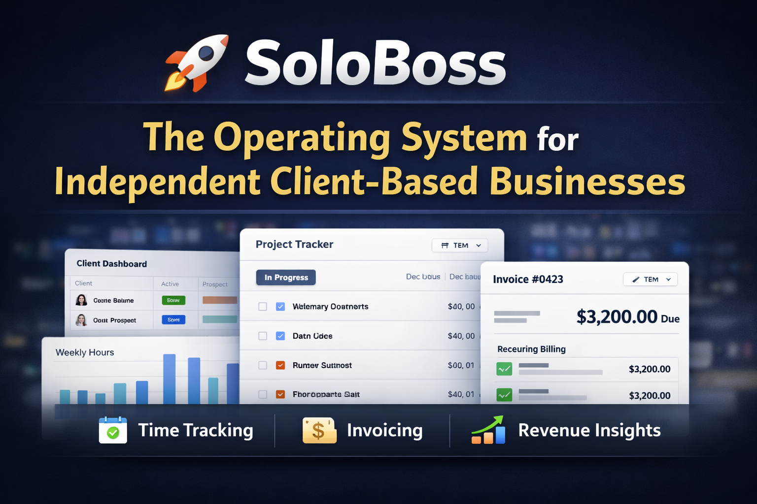 SoloBoss - Product Hunt launch logo and brand identity