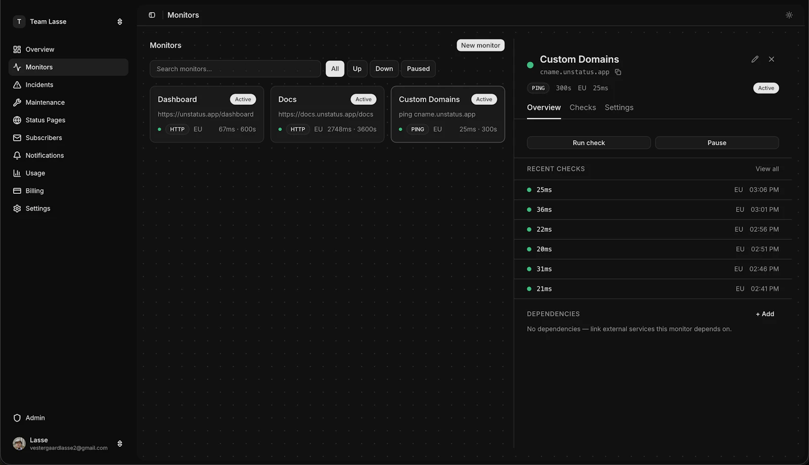 Unstatus screenshot 2
