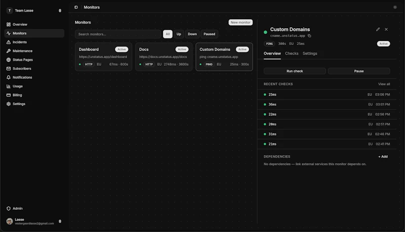 Unstatus screenshot 2