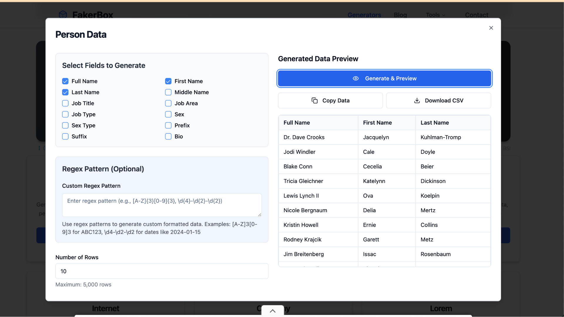 Fakerbox - Generatore di dati fittizi gratuiti per tutti i tipi di progetti media 1