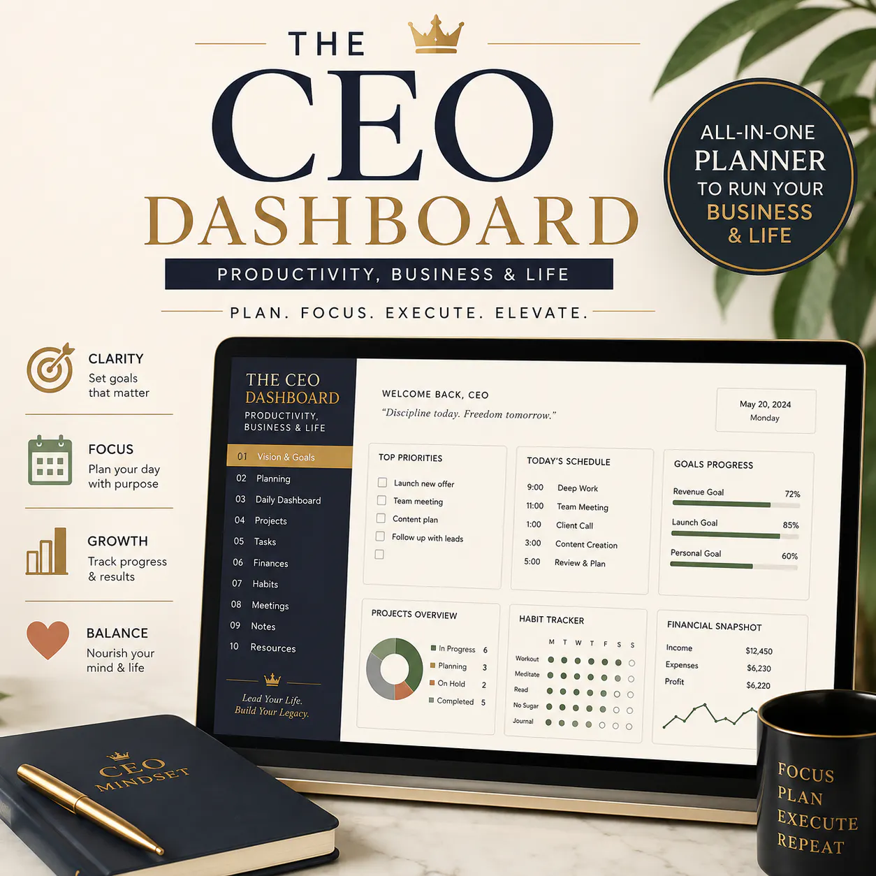 The CEO Notion Dashboard | Productivity gallery image