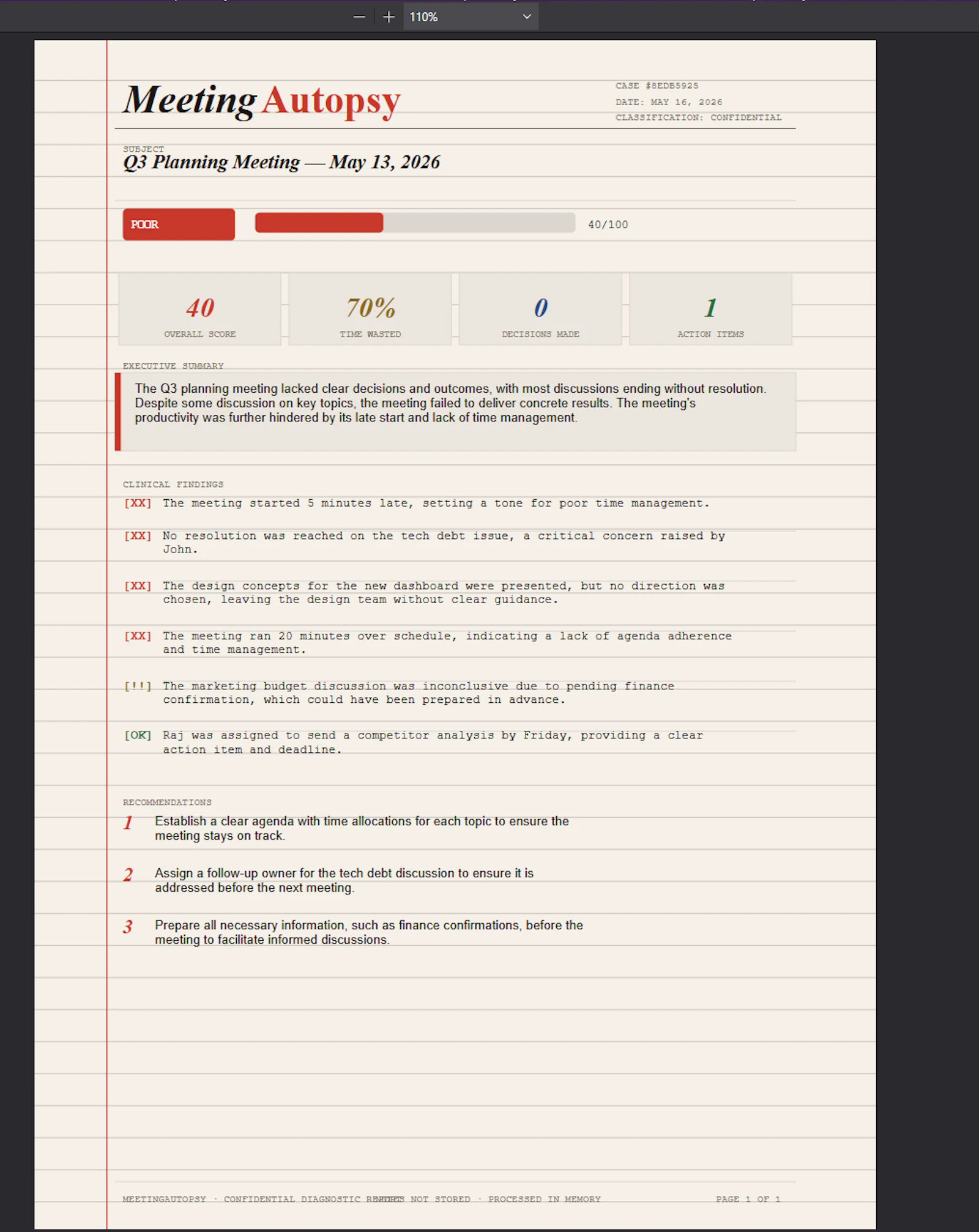MeetingAutopsy screenshot 4