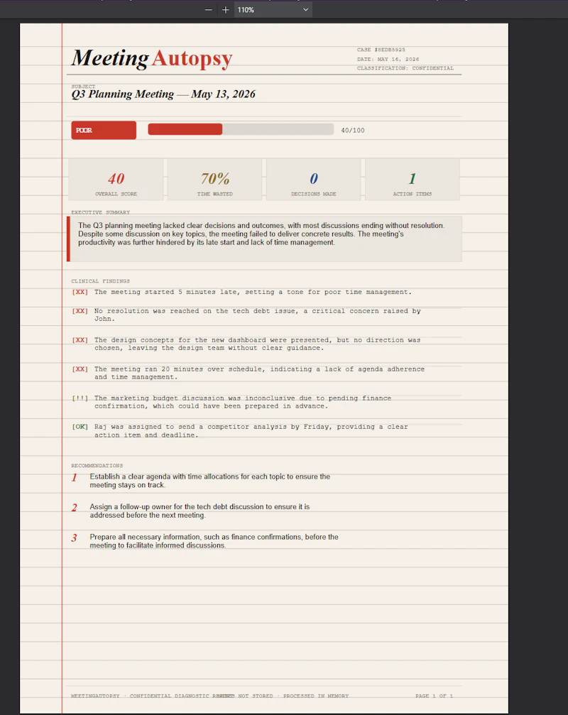 MeetingAutopsy screenshot 4