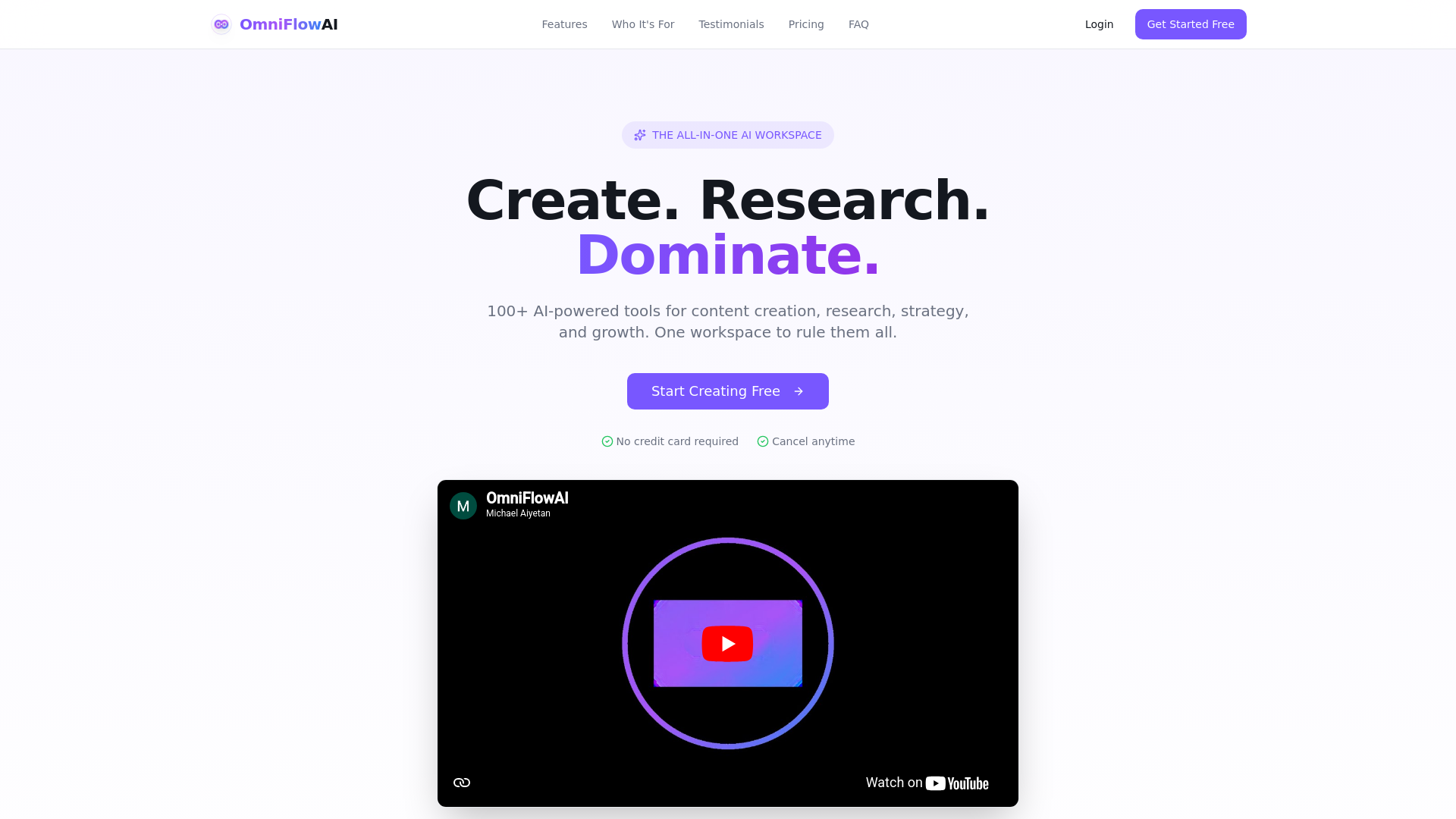 OmniFlowAI - Main product screenshot demonstrating key features and user interface
