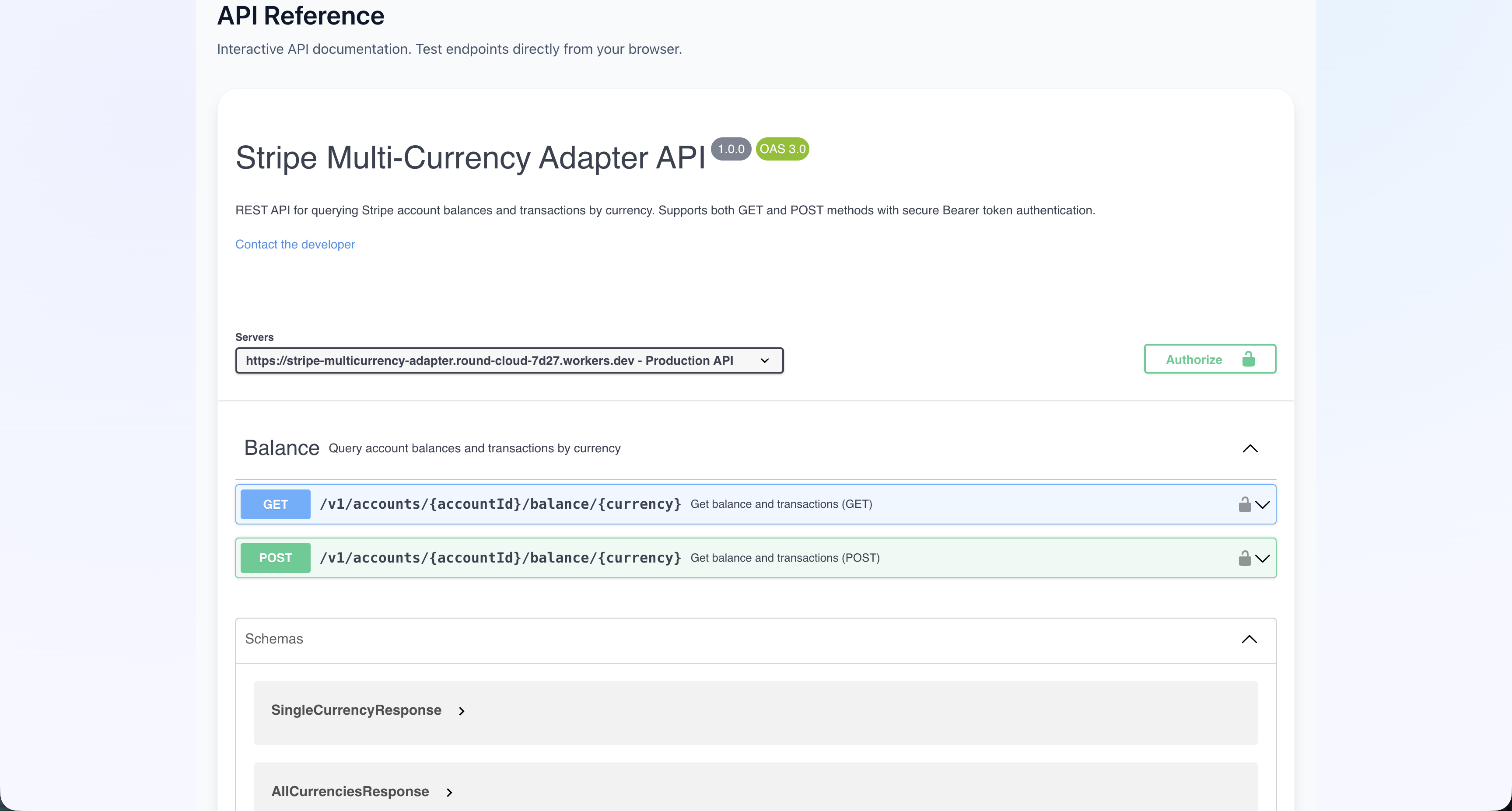 Stripe Multi-Currency Ledger API - Screenshot 3 showing product features and functionality