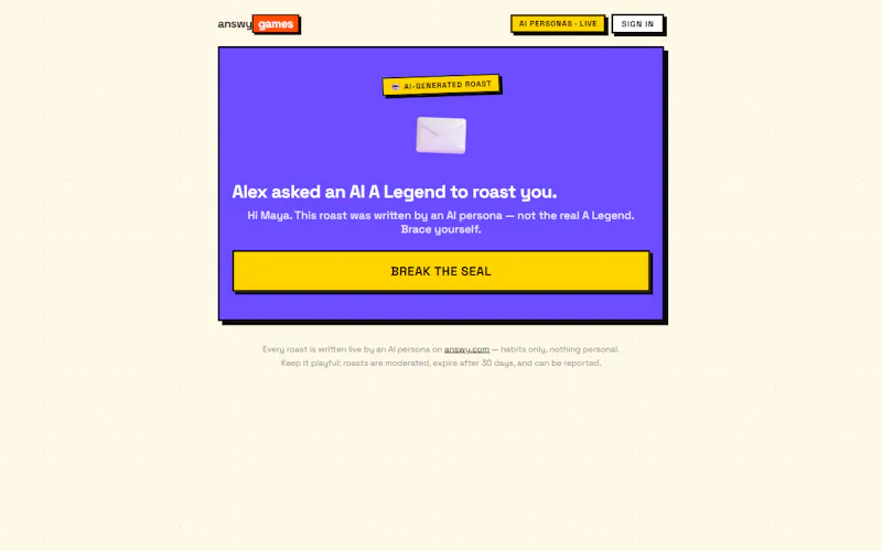 Roast My Friend — an Answy game screenshot 4