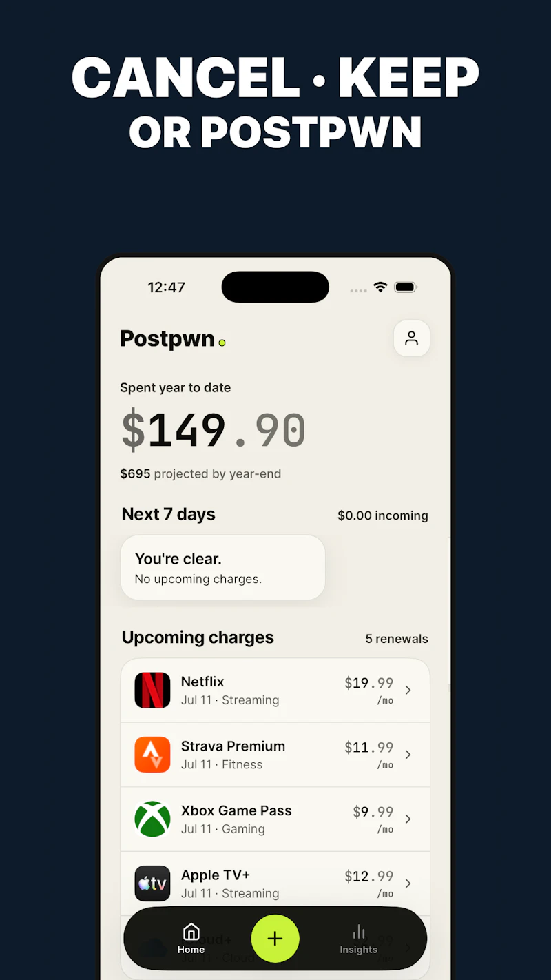 Postpwn: Subscription Tracker screenshot 1