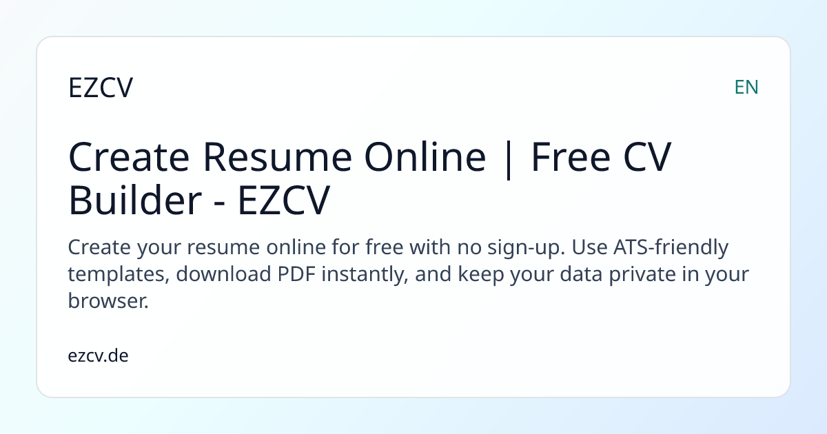 Interactive Resume Builder - Main product screenshot demonstrating key features and user interface