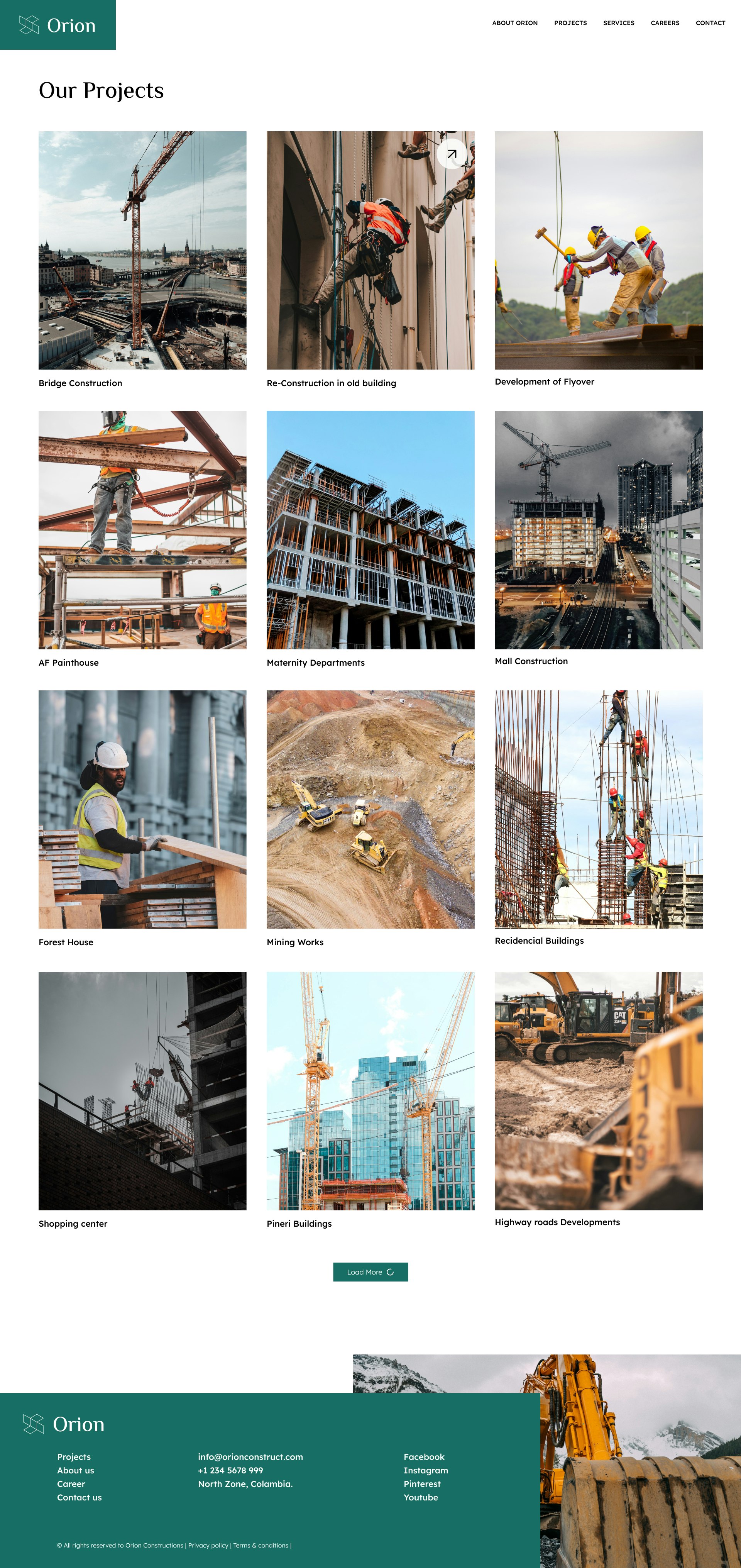 Mídia 6 de Modelo HTML do Site de Construção Orion