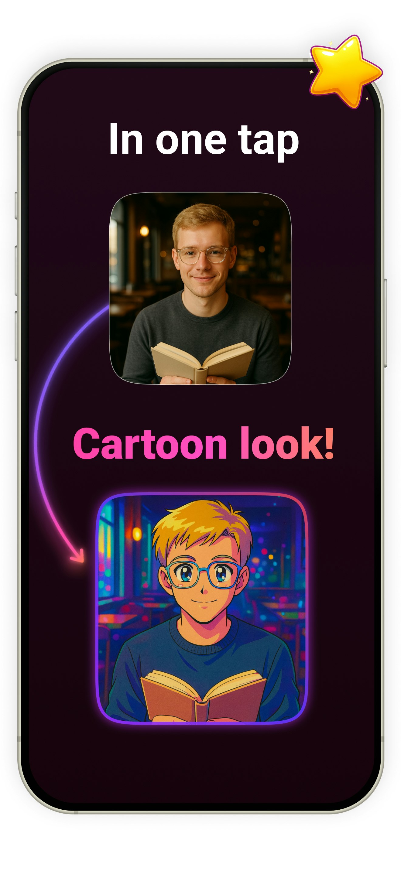 Quicktoon - Foto, reinventata: AI Cartoon, Anime, Pixel Art e altro ancora. media 5
