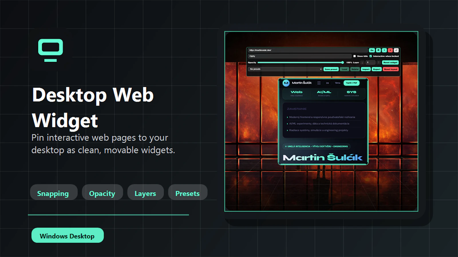 Desktop Web Widget screenshot 1