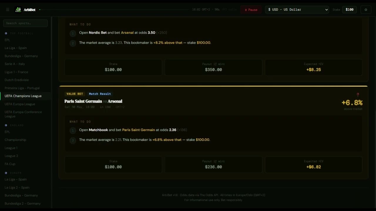 ArbiBet — Find Guaranteed Arbitrage Bets gallery image