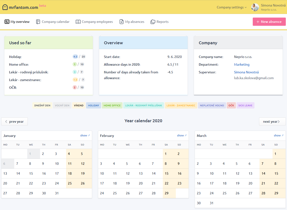 Corporate absences online gallery image
