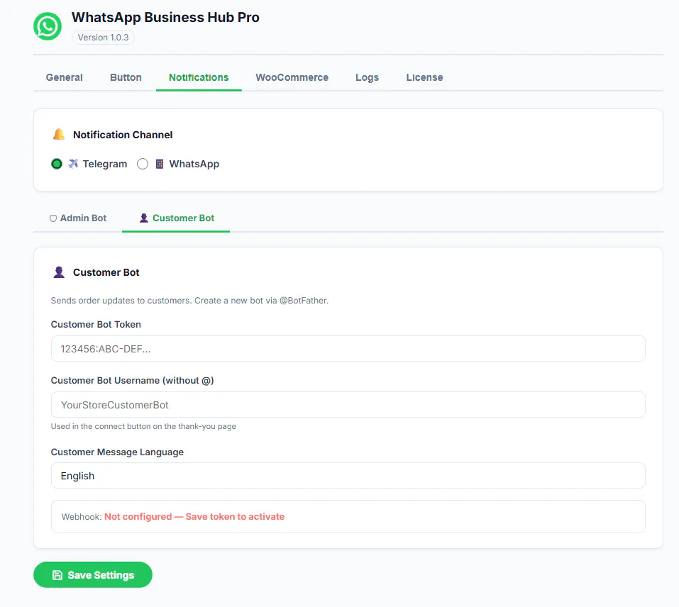 WooCommerce WhatsApp & Telegram Hub gallery image
