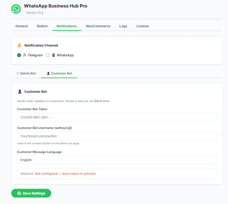WooCommerce WhatsApp & Telegram Hub screenshot 6