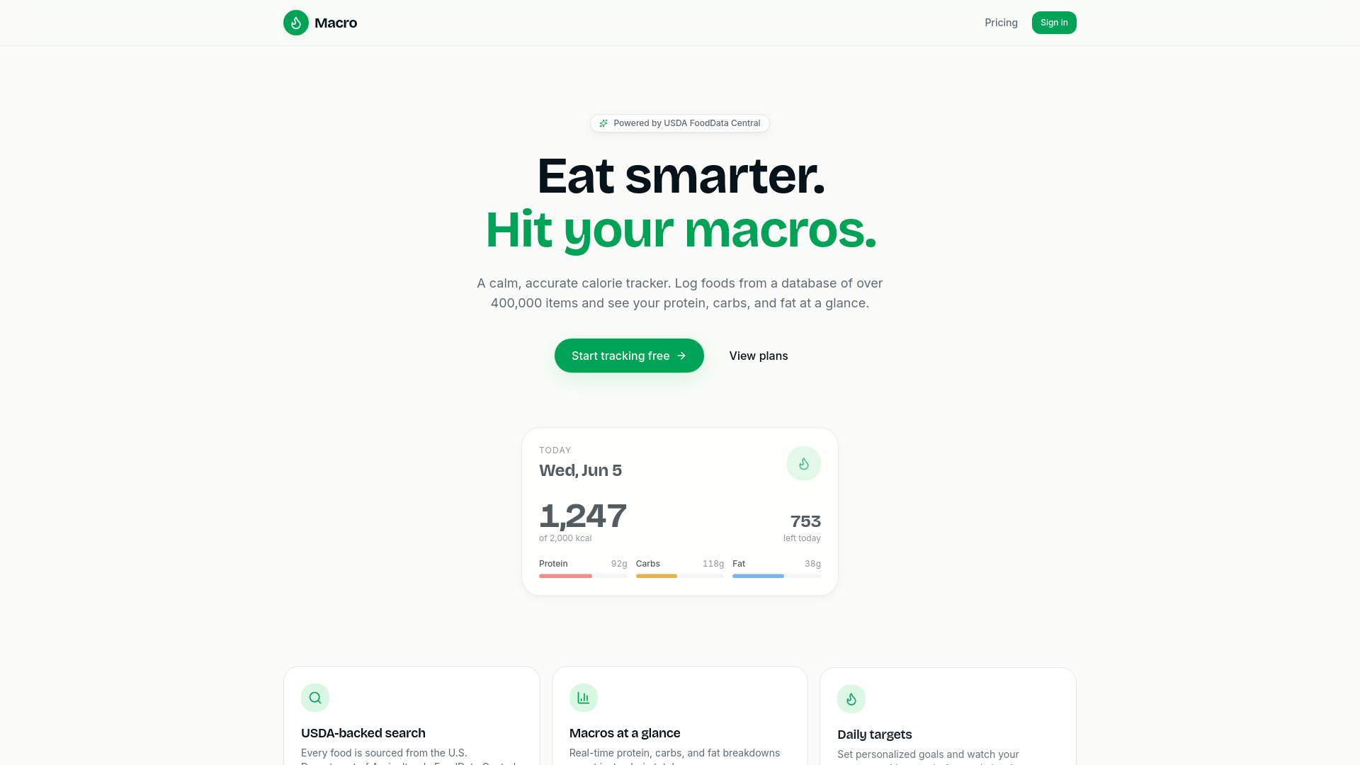 Macro — Track calories, protein, carbs  gallery image