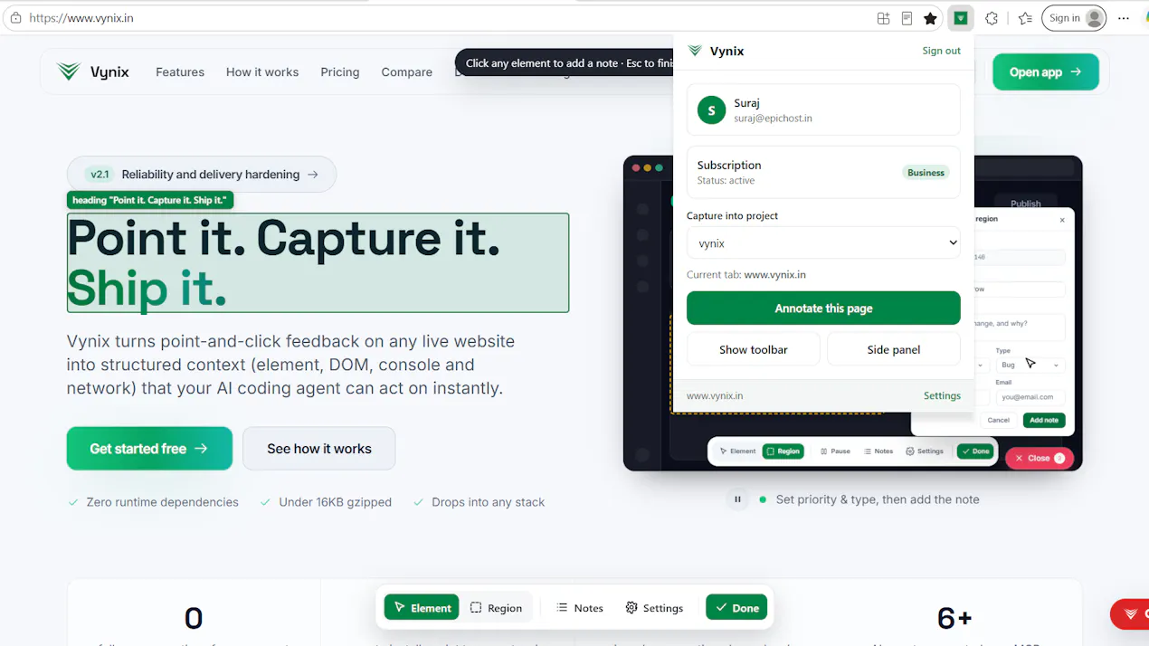 Vynix for Microsoft Edge product