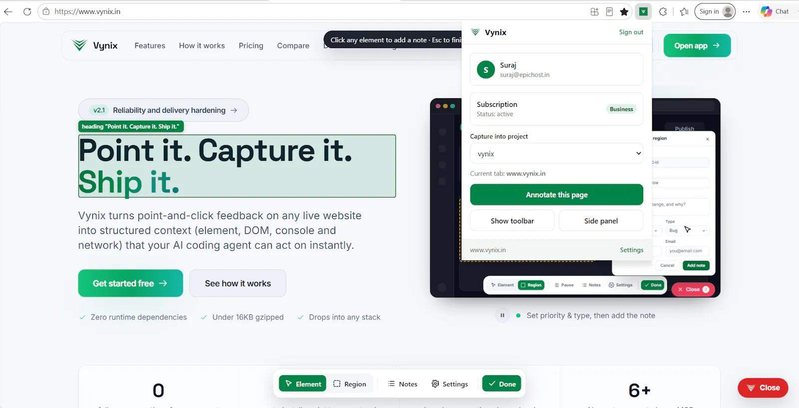 Vynix for Microsoft Edge screenshot 1