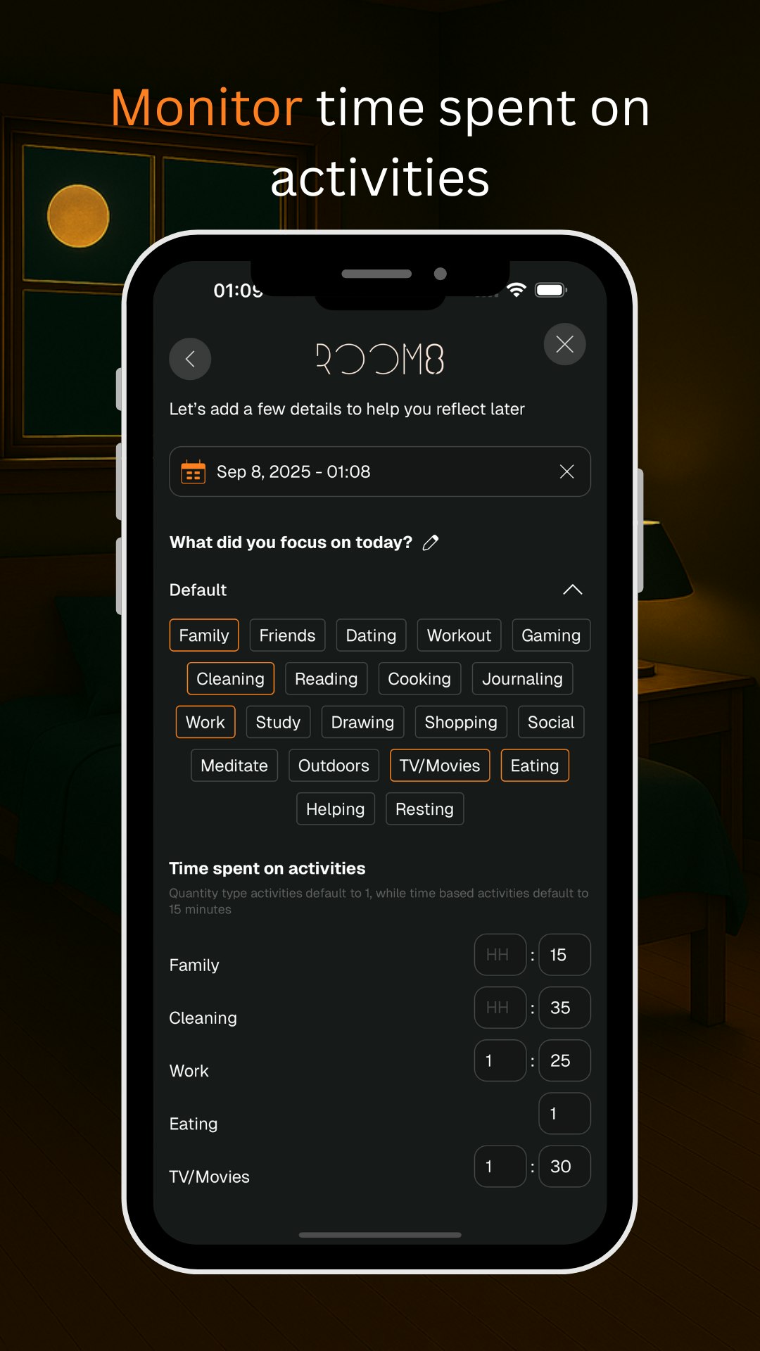 Room8: AI Mood Tracker - Screenshot 4 showing product features and functionality