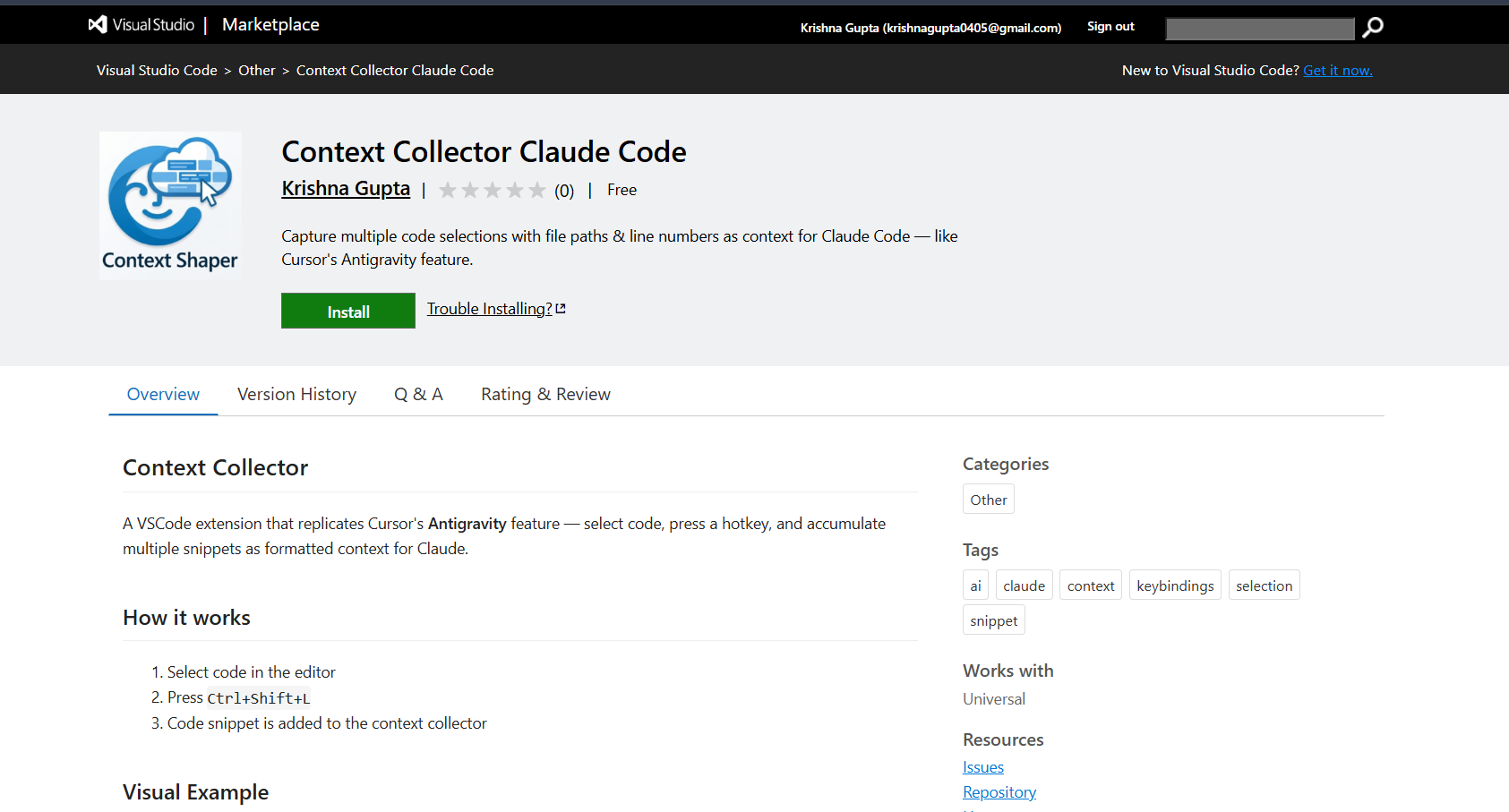 Context Collector Claude Code - Main product screenshot demonstrating key features and user interface