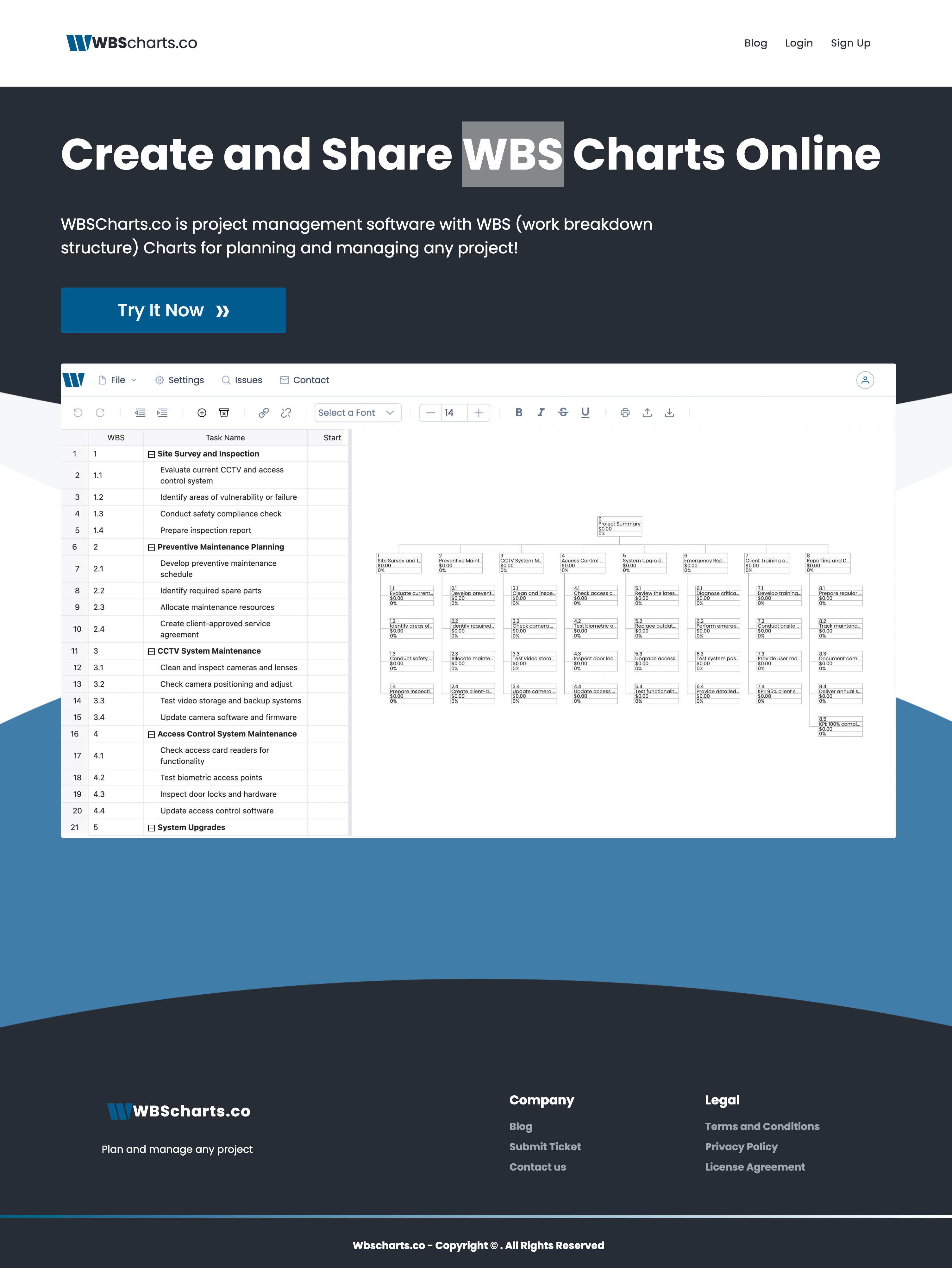 Free WBS Chart Creator - Screenshot 3 showing product features and functionality