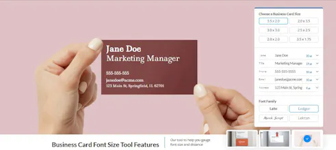 Business Card Font Size Tool gallery image