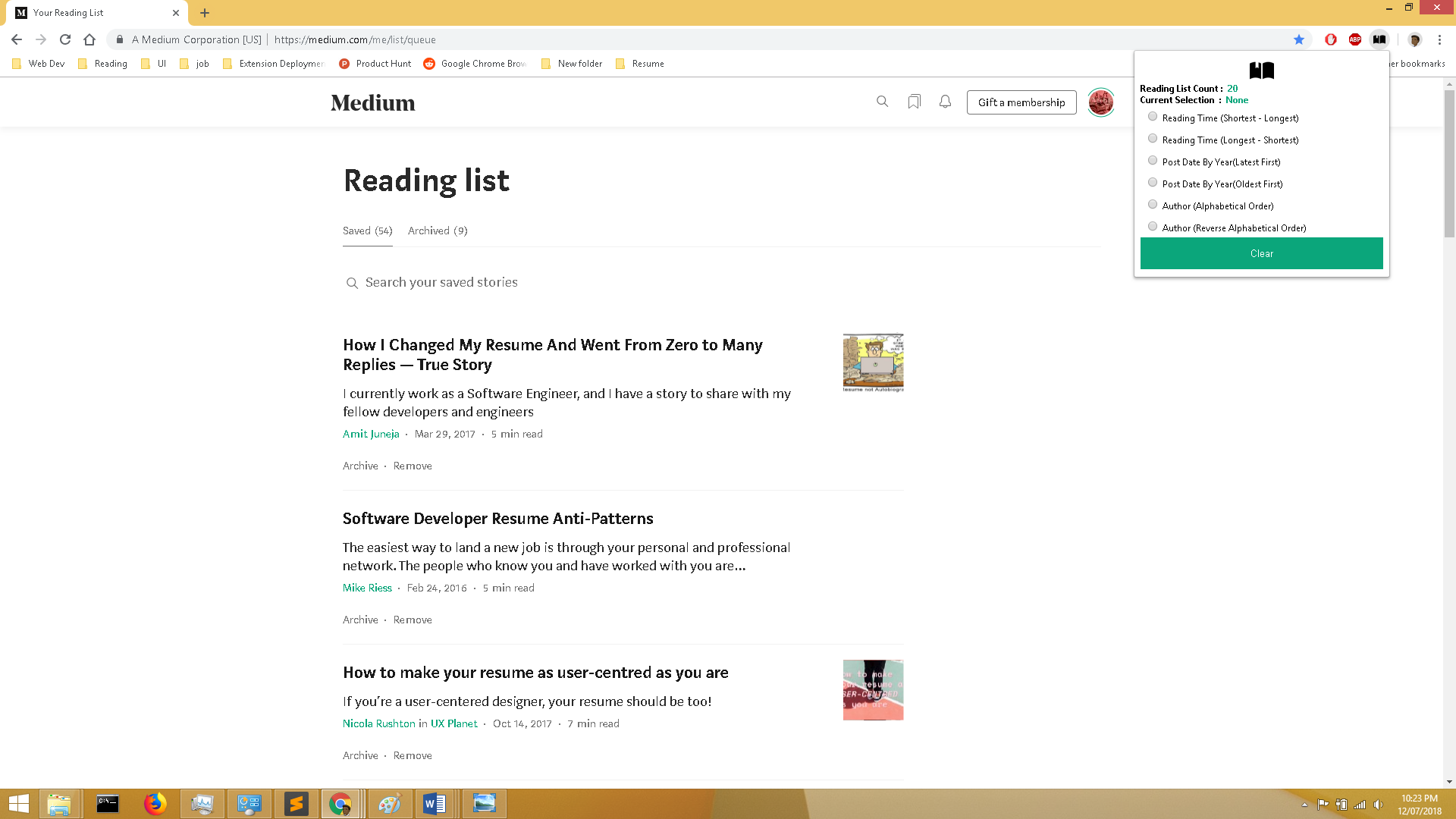 Medium Reading List Manager gallery image