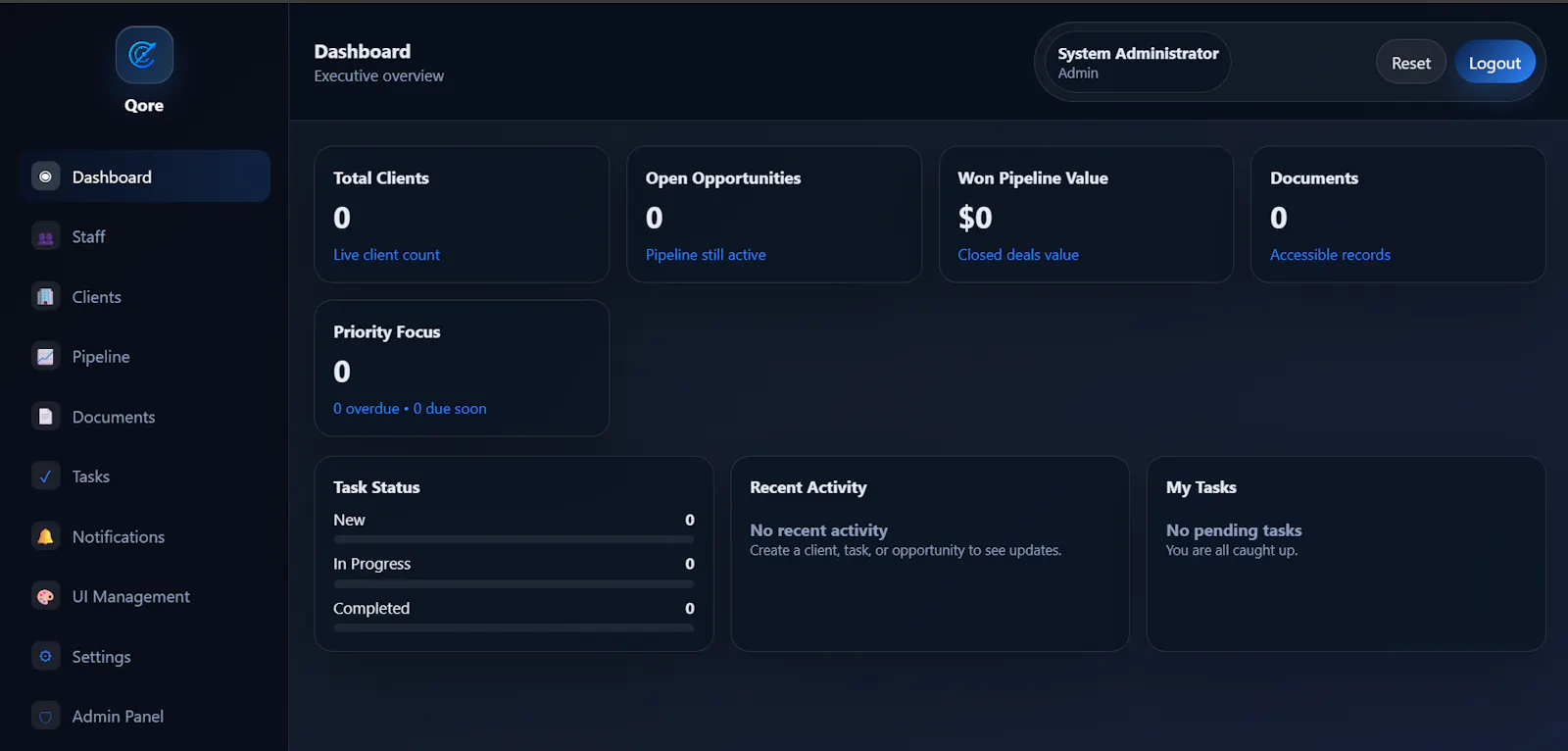Qore CRM screenshot 1