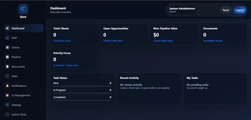Qore CRM screenshot 1