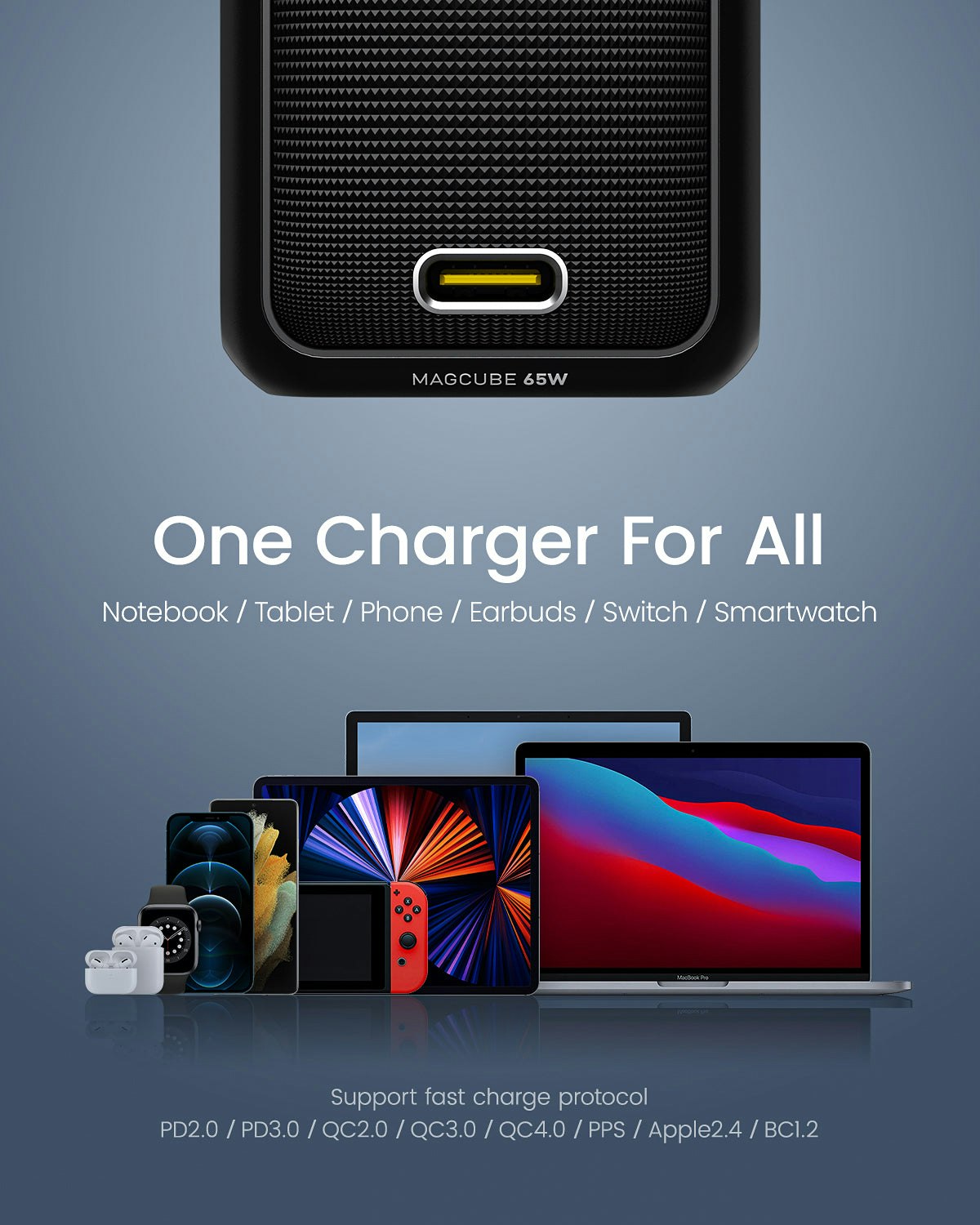 AOHI MAGCUBE 65W PD FASTLAAR - Beste oplader om uw MacBook Pro 13 'snel op te laden media 4