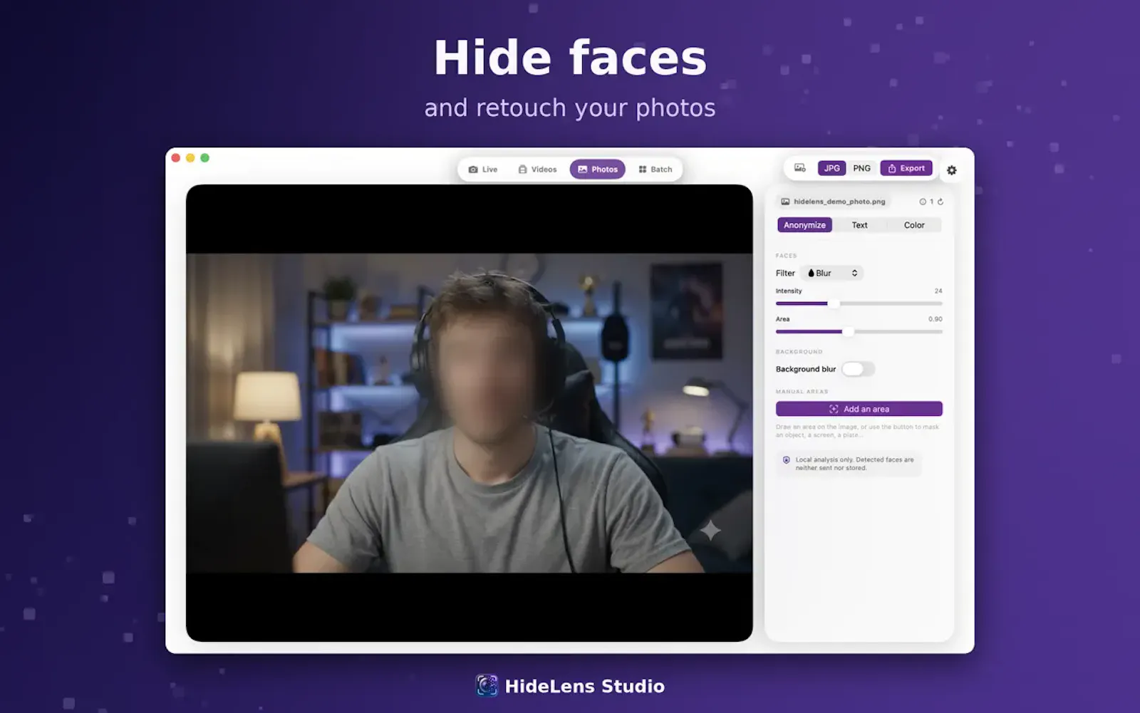 HideLens studio screenshot 2