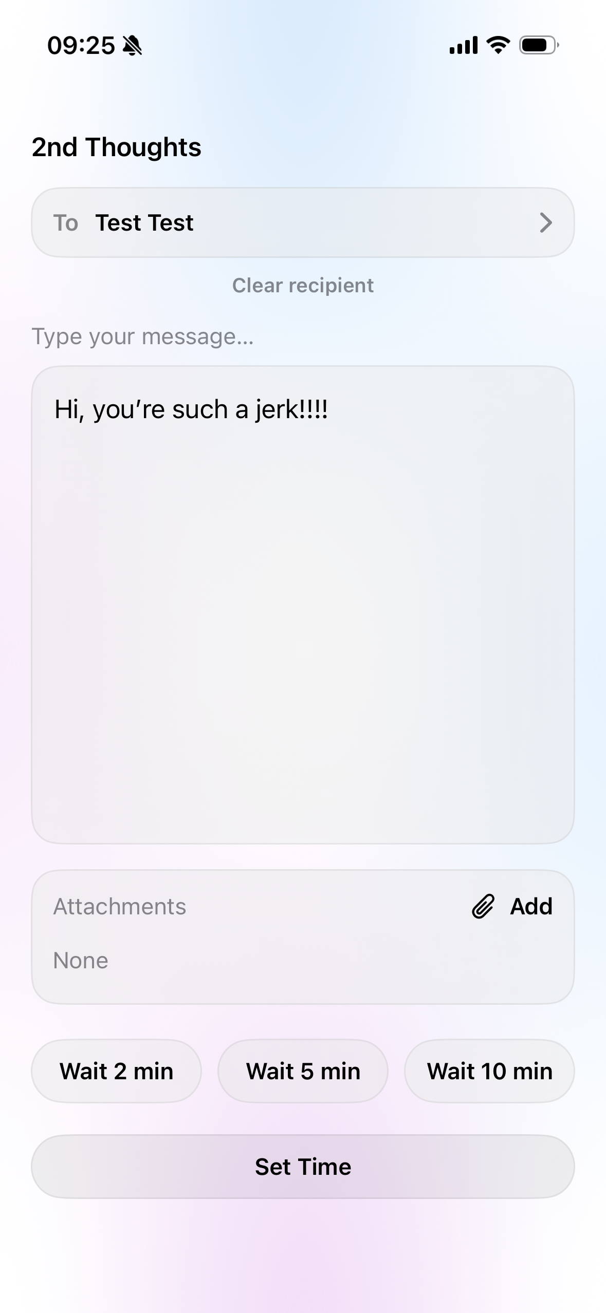 2nd Thoughts sms app - Main product screenshot demonstrating key features and user interface